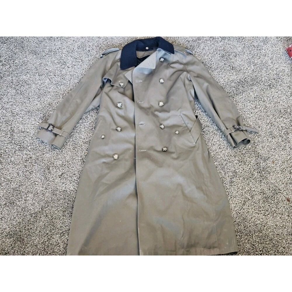 Chaps RALPH LAUREN Men's Cotton Blend Classic Trench Coat Size 42L Wool Liner